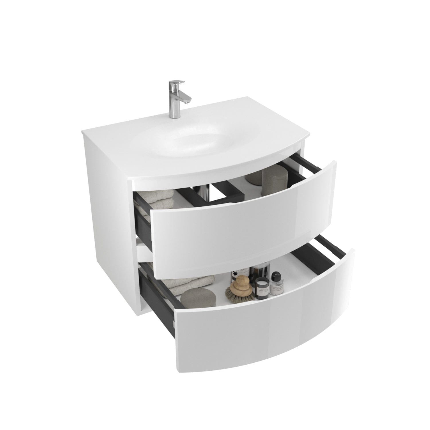 Mobilier baie SaviniDue, colecția Armonia 70, lățime de 70 cm, alb