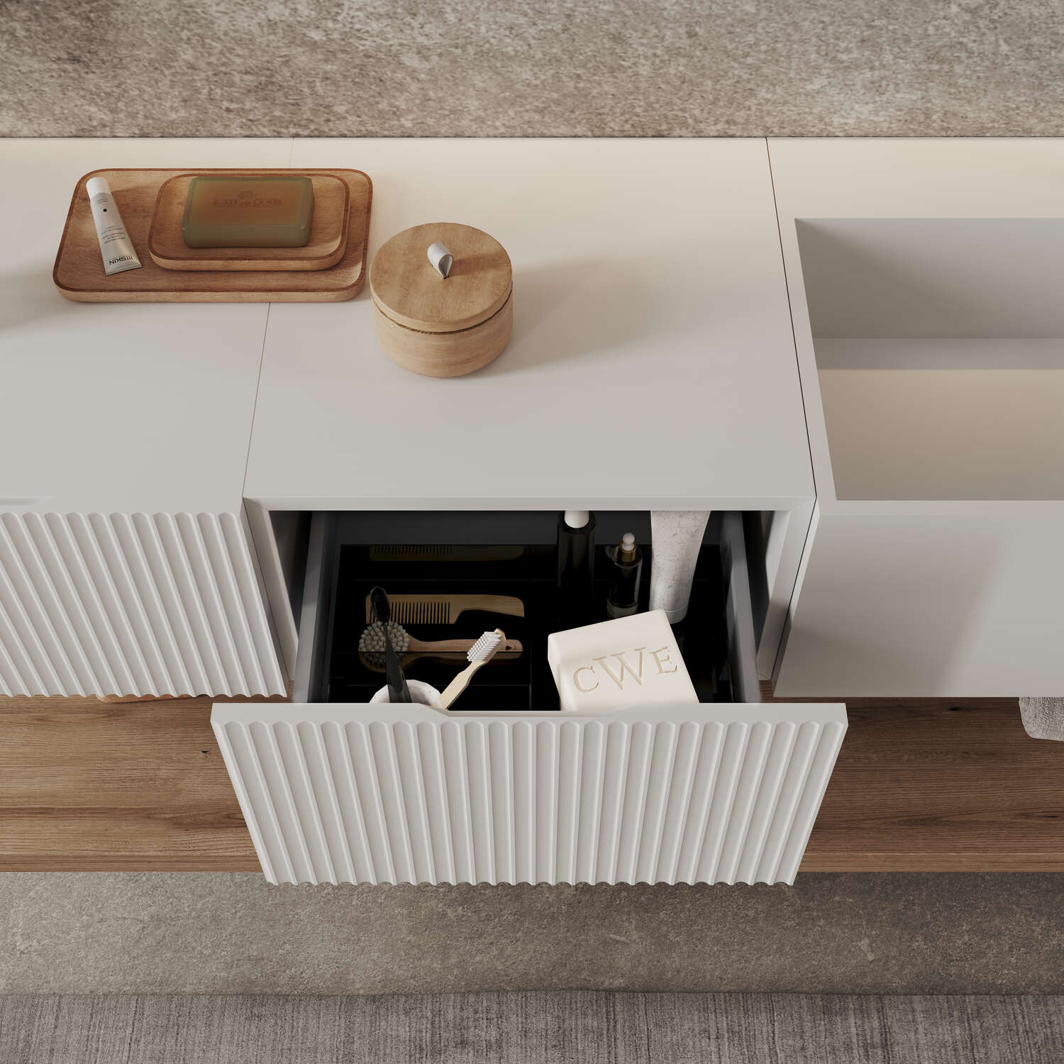 Mobilier baie SaviniDue, colecția Roma, lățime de 40 cm, alb
