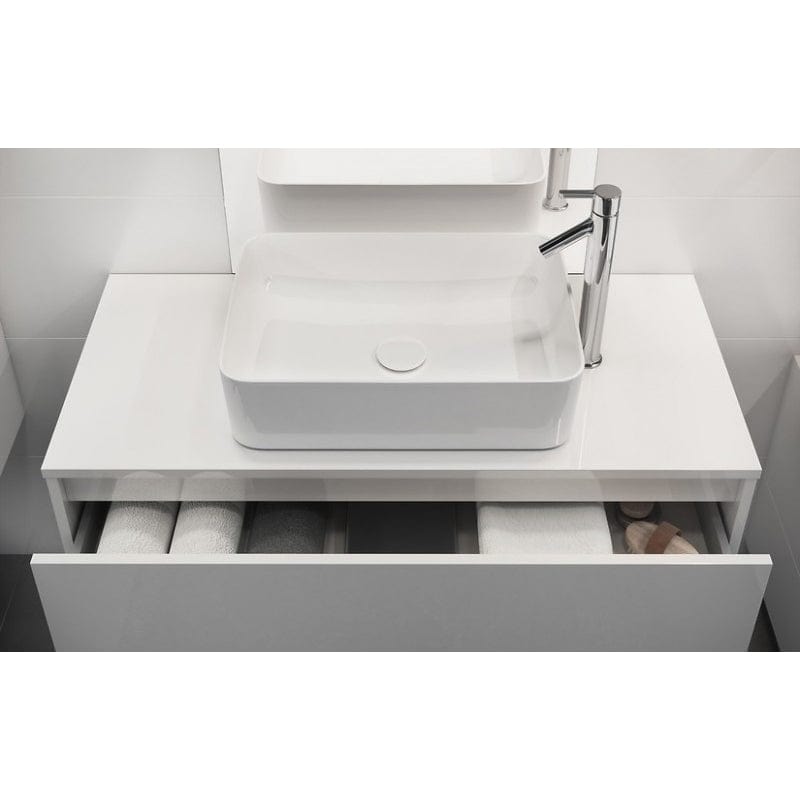 Mobilier suspendat Cersanit, Crea, cu două sertare, 100 cm, alb