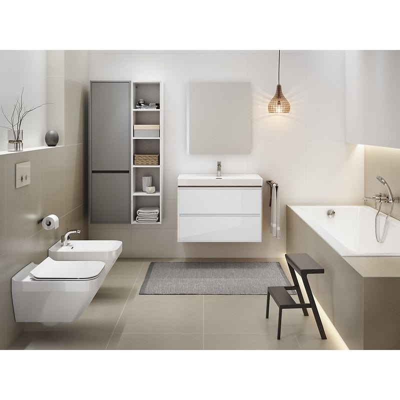 Mobilier suspendat Cersanit, Crea, cu două sertare, 100 cm, alb