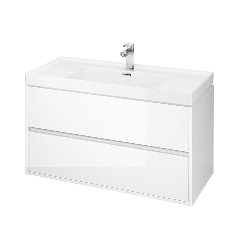 Mobilier suspendat Cersanit, Crea, cu două sertare, 100 cm, alb