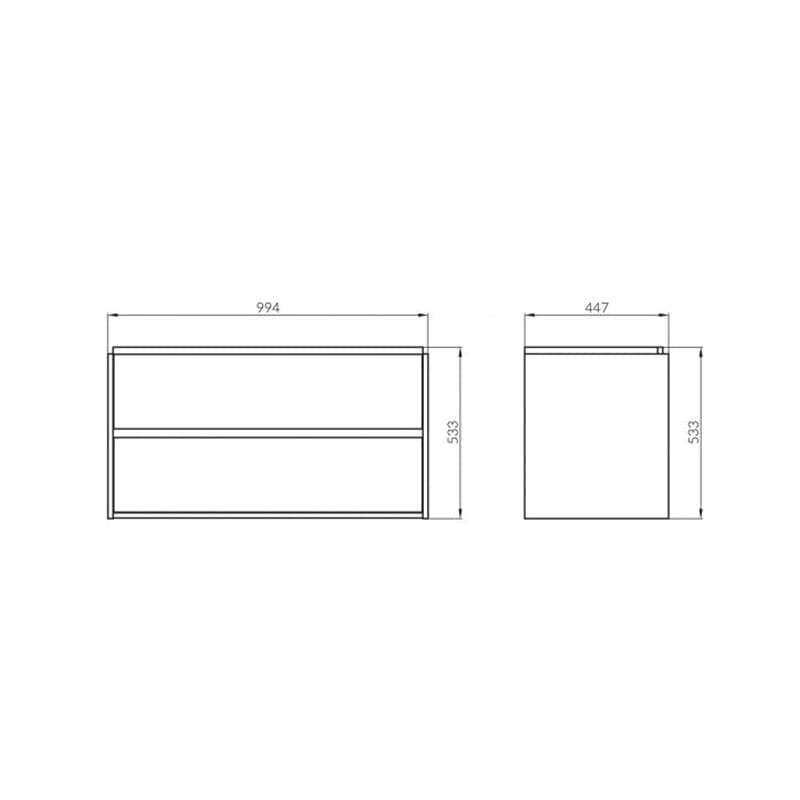 Mobilier suspendat Cersanit, Crea, cu două sertare, 100 cm, gri