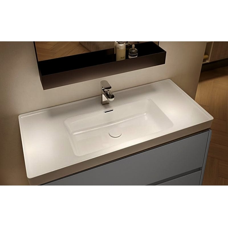 Mobilier suspendat Cersanit, Crea, cu două sertare, 100 cm, gri