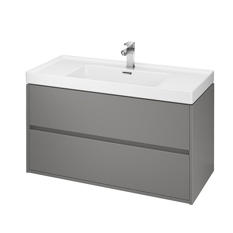 Mobilier suspendat Cersanit, Crea, cu două sertare, 100 cm, gri