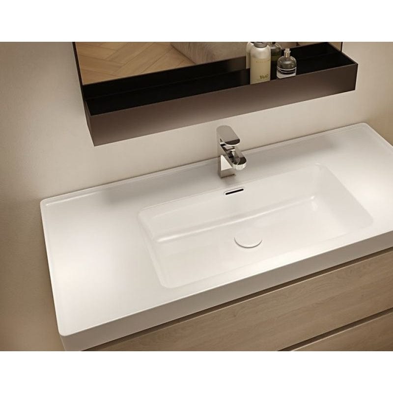 Mobilier suspendat Cersanit, Crea, cu două sertare, 100 cm, stejar