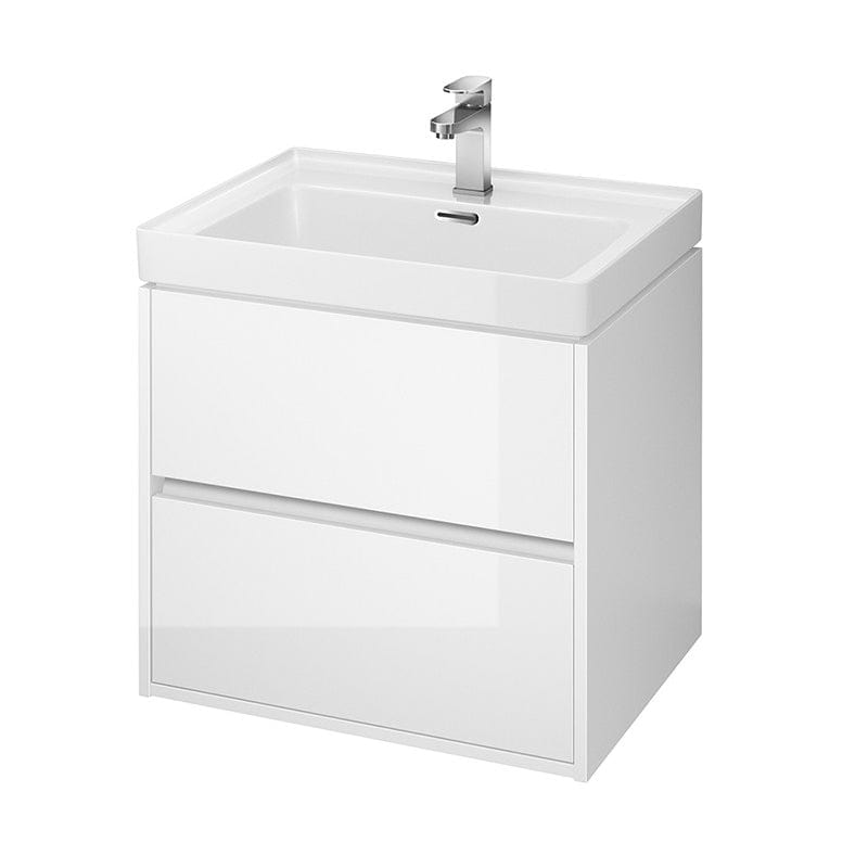 Mobilier suspendat Cersanit, Crea, cu două sertare, 60 cm, alb