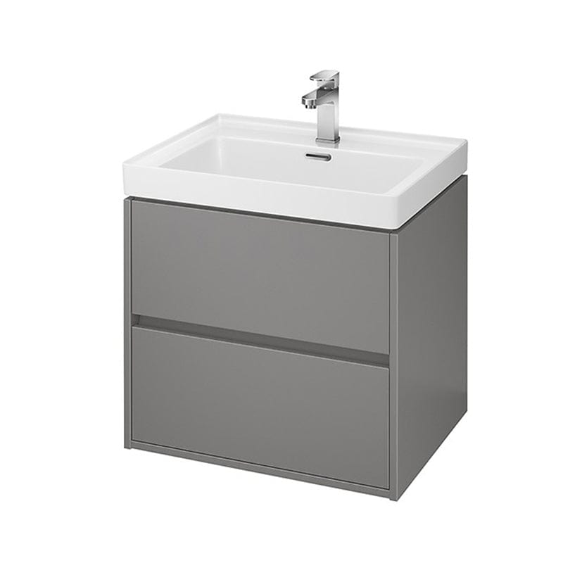 Mobilier suspendat Cersanit, Crea, cu două sertare, 60 cm, gri