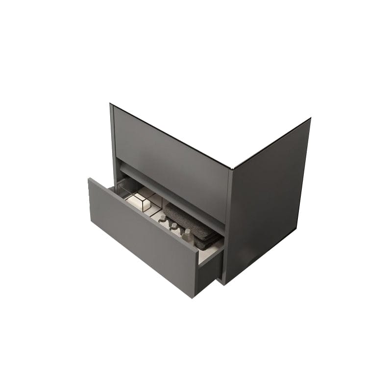 Mobilier suspendat Cersanit, Crea, cu două sertare, 60 cm, gri