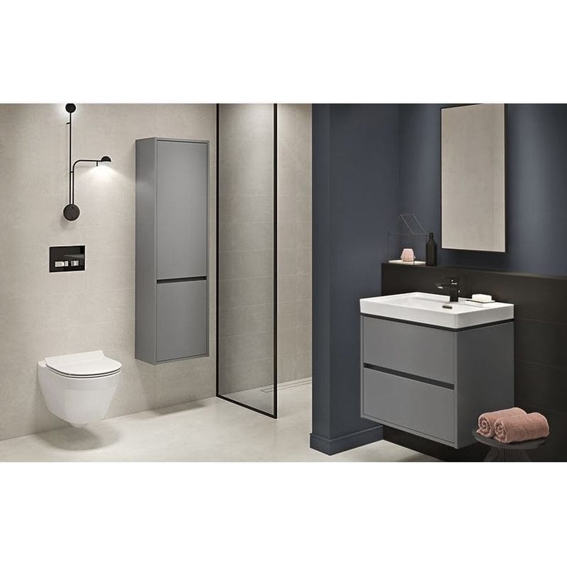 Mobilier suspendat Cersanit, Crea, cu două sertare, 60 cm, gri