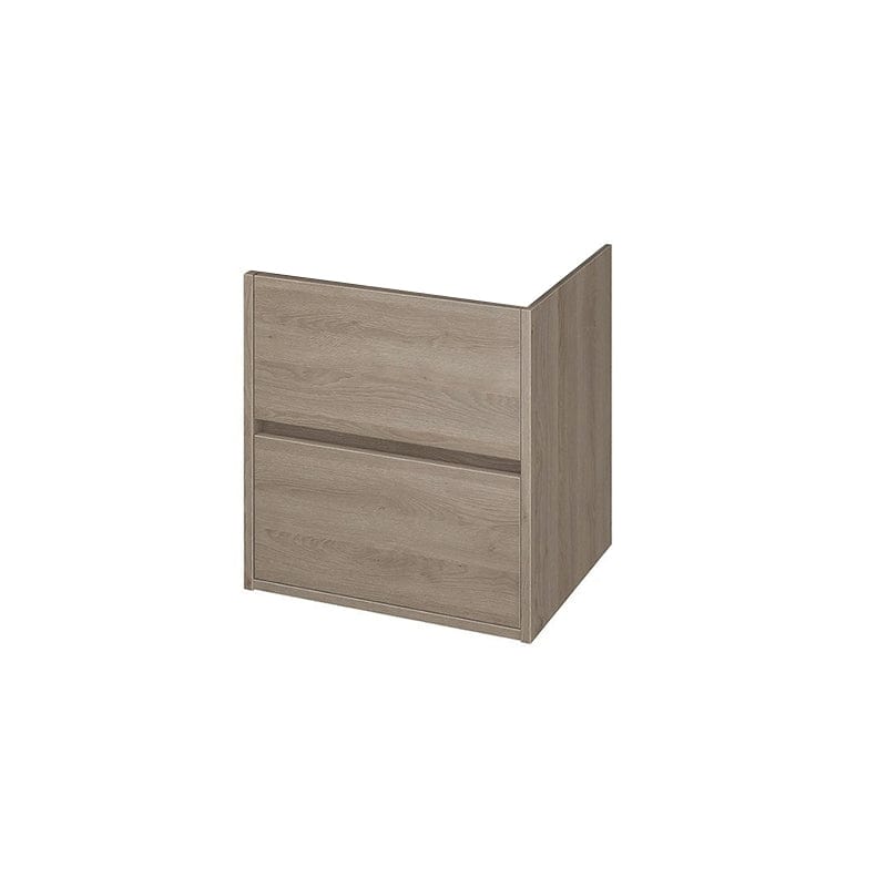 Mobilier suspendat Cersanit, Crea, cu două sertare, 60 cm, stejar
