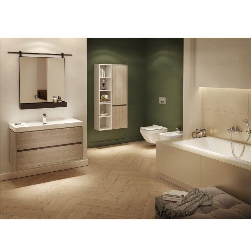 Mobilier suspendat Cersanit, Crea, cu două sertare, 60 cm, stejar