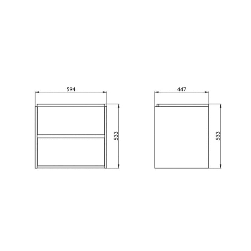 Mobilier suspendat Cersanit, Crea, cu două sertare, 60 cm, stejar