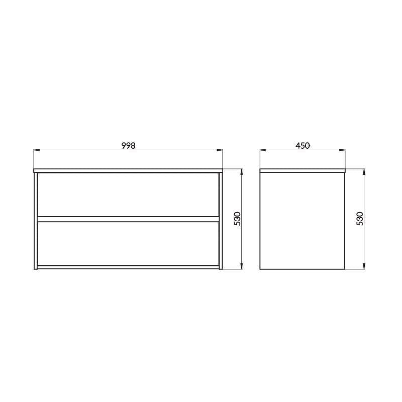 Mobilier suspendat Cersanit, Crea, pentru lavoar pe blat, 100 cm, alb