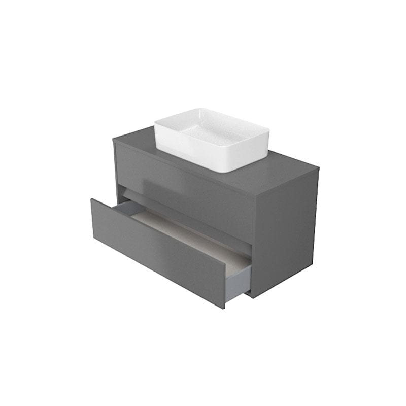 Mobilier suspendat Cersanit, Crea, pentru lavoar pe blat, 80 cm, gri