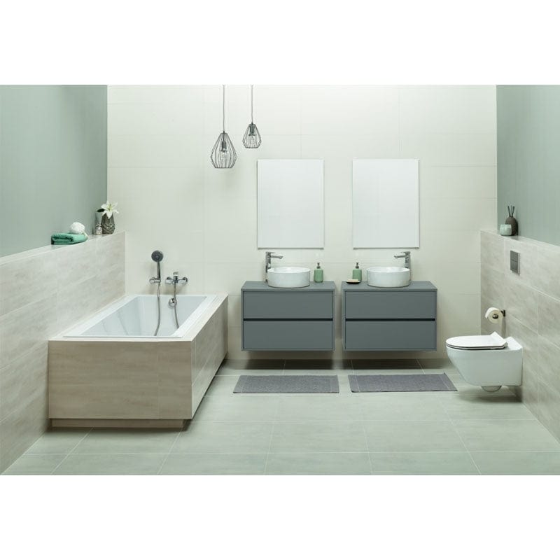 Mobilier suspendat Cersanit, Crea, pentru lavoar pe blat, 80 cm, gri