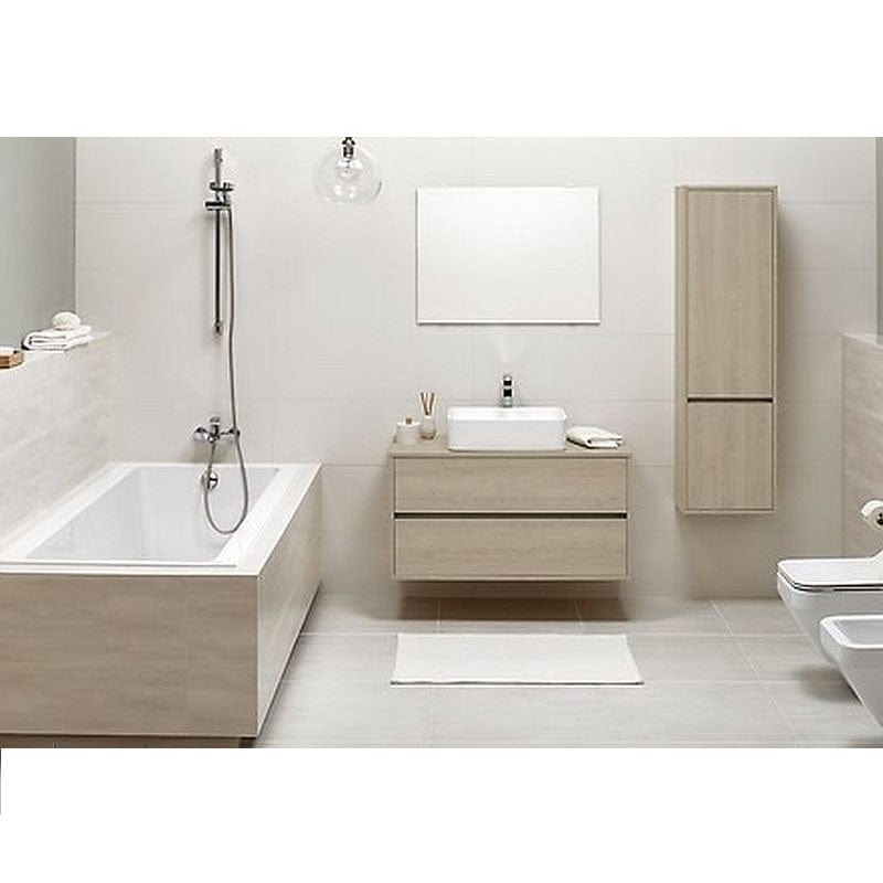 Mobilier suspendat Cersanit, Crea, pentru lavoar pe blat, 80 cm, stejar