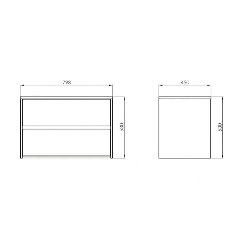 Mobilier suspendat Cersanit, pentru lavoar pe blat, 80 cm, finisaj alb