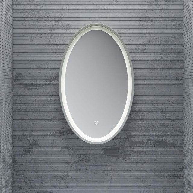 Oglinda de baie, cu touch, ovala, rama compozit, 45x80x56 cm, MonBlari