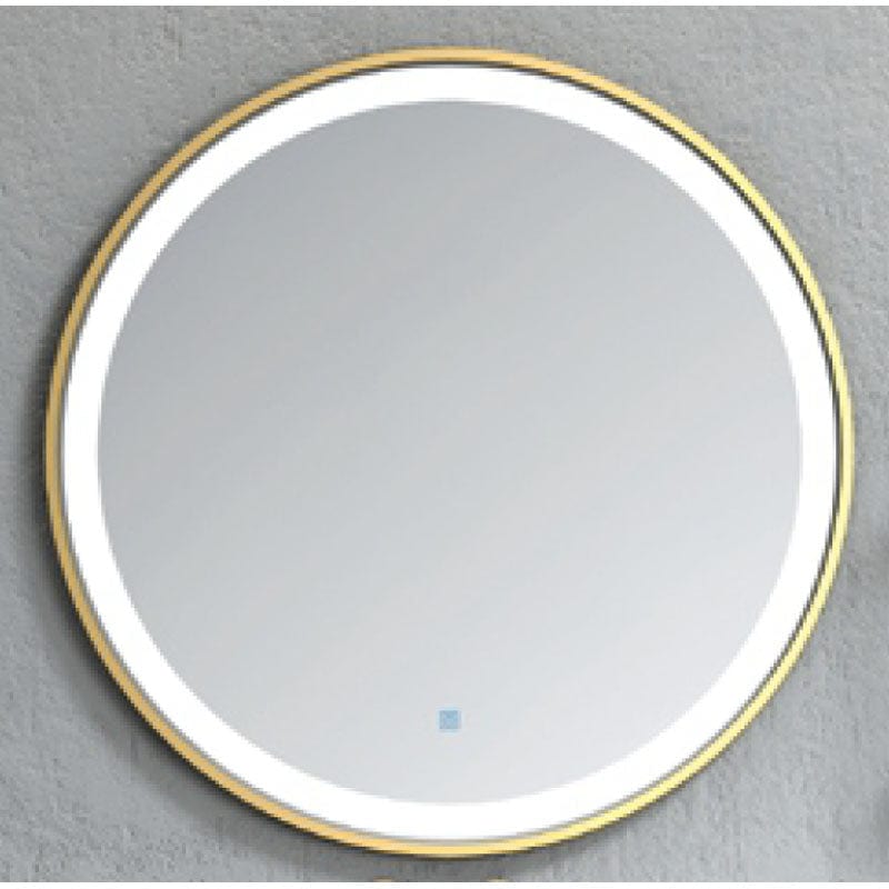 Oglinda Fluminia, Gold-Lady-90, 90 cm, rotunda, cu iluminare LED si rama aurie
