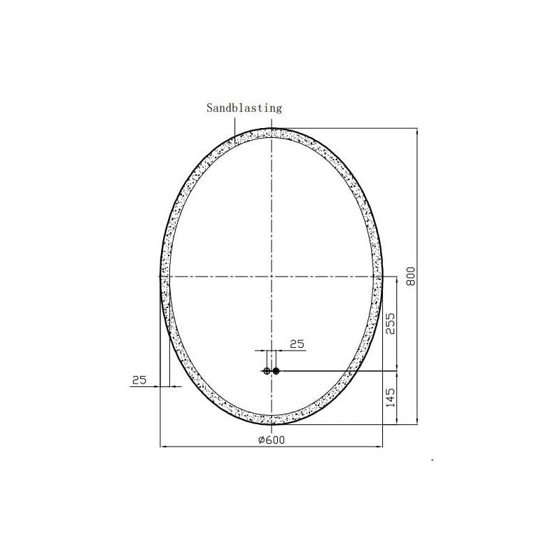 Oglinda Fluminia Picasso-Ex-60 cu iluminare LED 3 culori si dezaburire, ovala, 60x80 cm