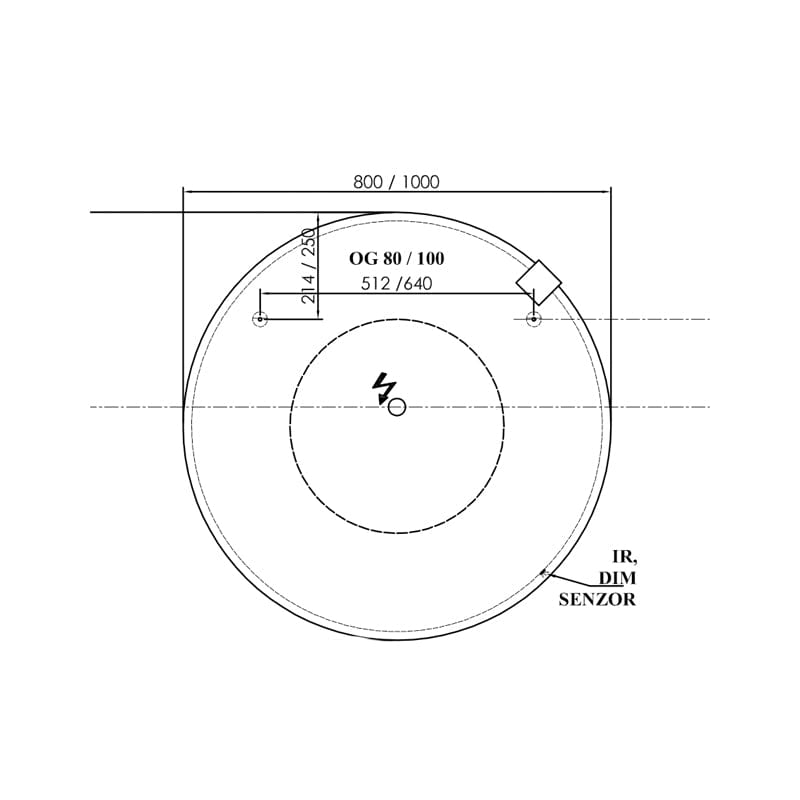 Oglinda Kolpasan, Pandora cu iluminare led, 100cm