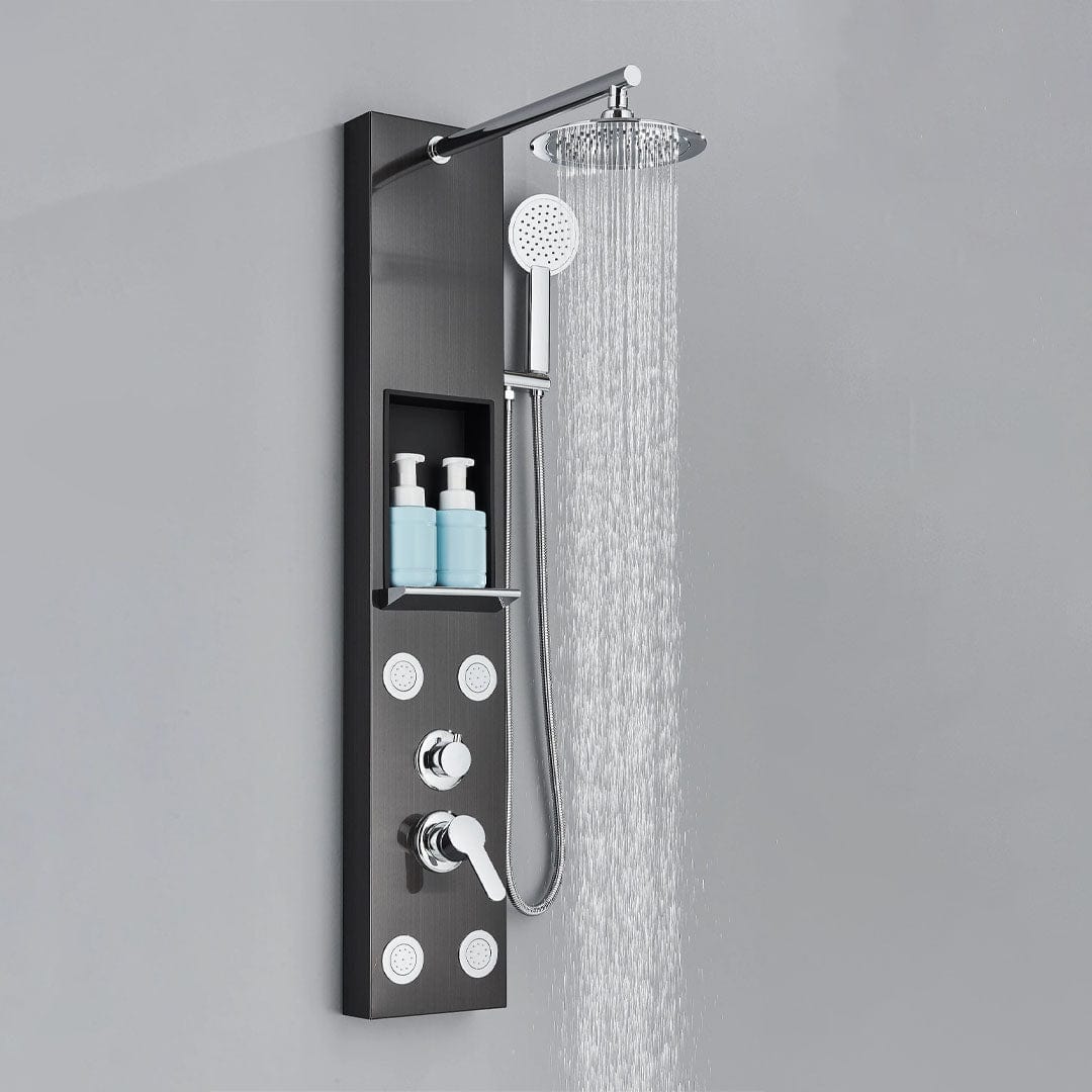 Panel de dus cu efect de ploaie, suport incorporat si jeturi de masaj, cod 1623