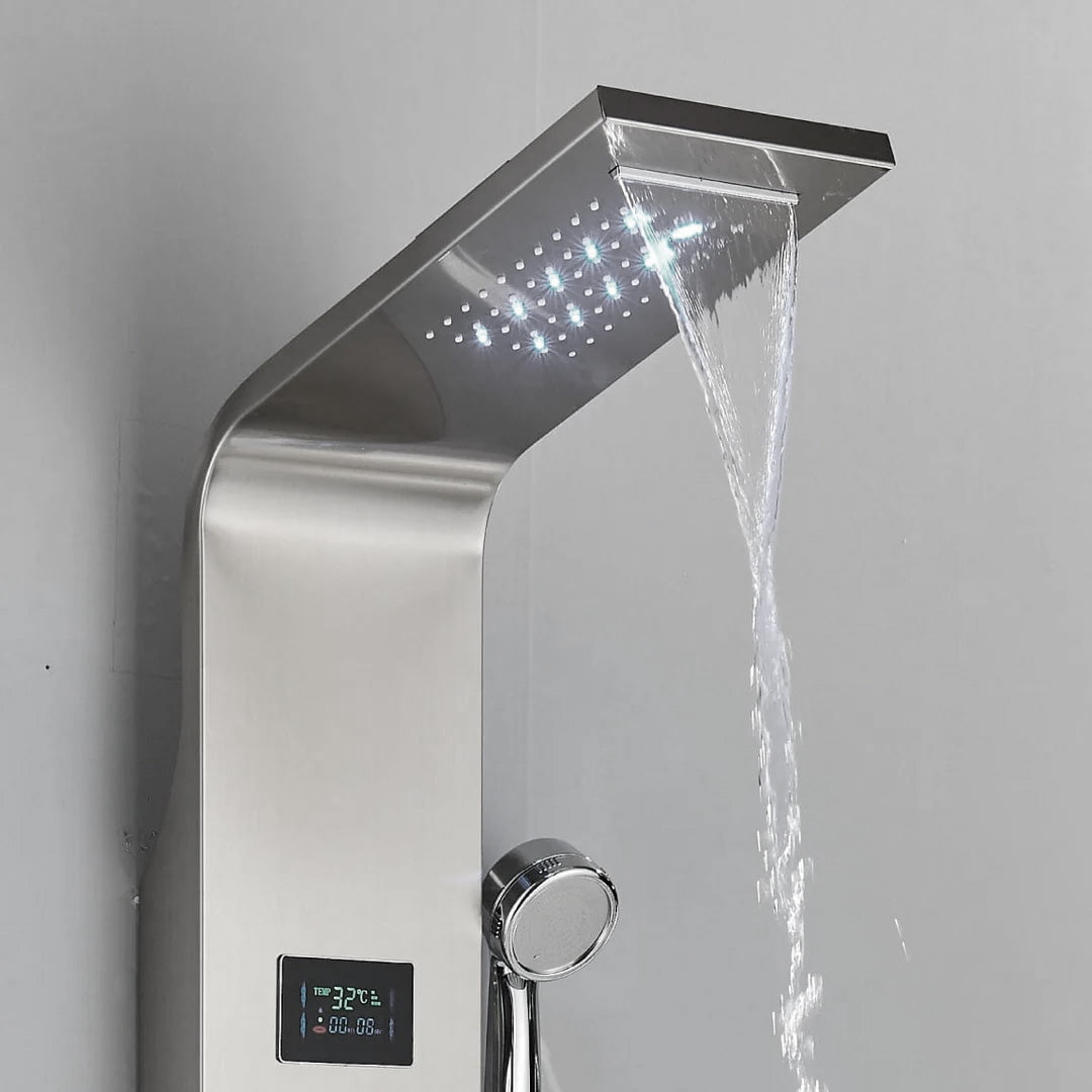 Panel de Dus cu LED, cu efect de ploaie si jeturi cu masaj, cod 1439