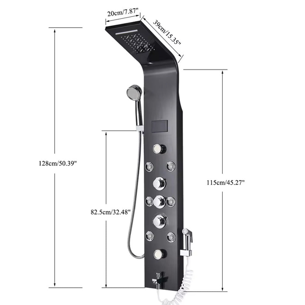 Panel de Dus cu LED, efect de ploaie si jeturi cu masaj, cod 1610