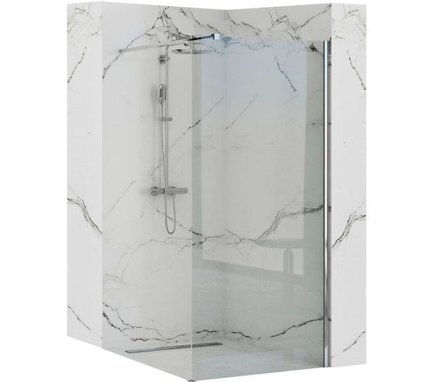 Paravan de duș Rea Aero, transparent, crom, 90 cm