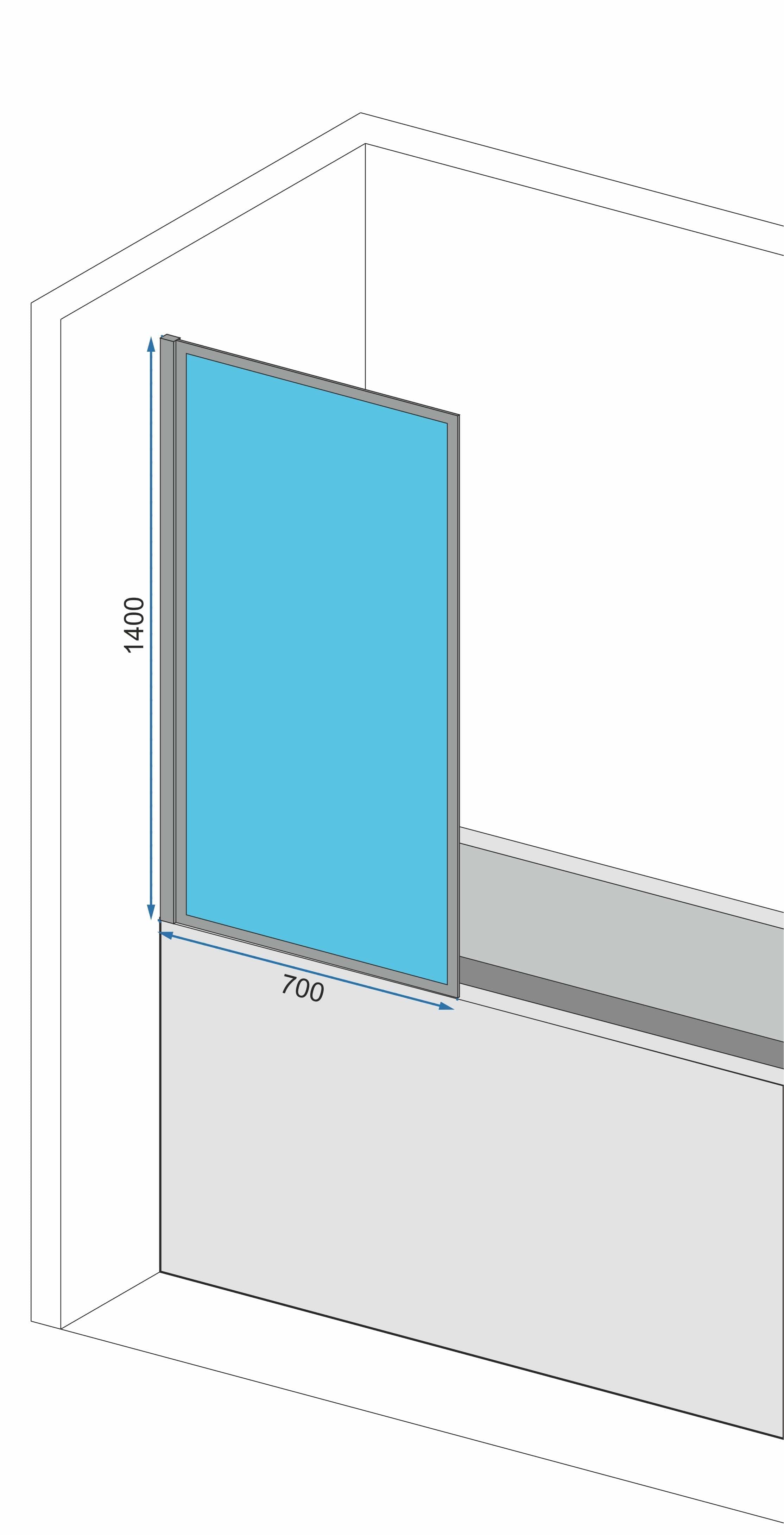 Paravan pentru cadă Rea LagPers-1 fix 70 cm negru mat