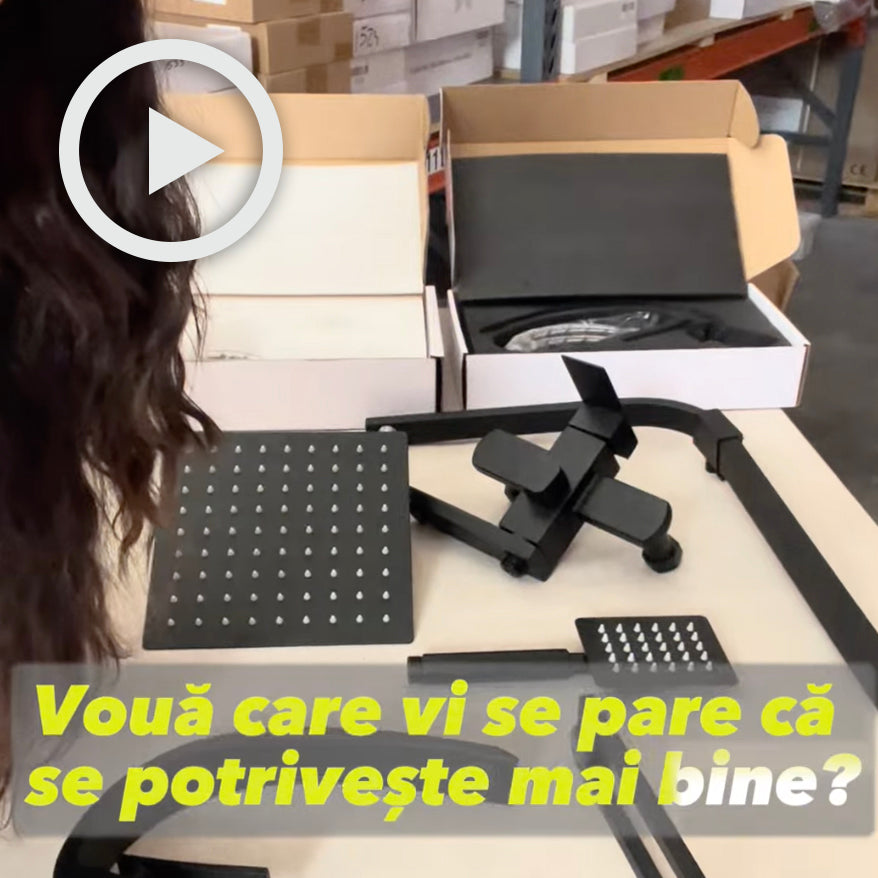 Baterie lavoar cu un singur orificiu, din alama solida, negru mat, cod 1319