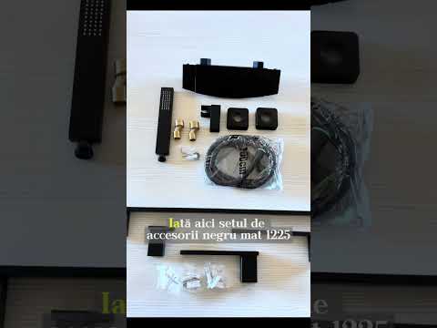 Set accesorii baie, negru mat, 4 piese, cod 1225