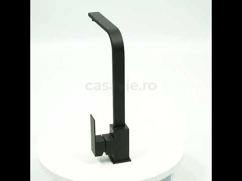 Baterie bucatarie cu cadru patrat si monocomanda, negru mat, cod 1301