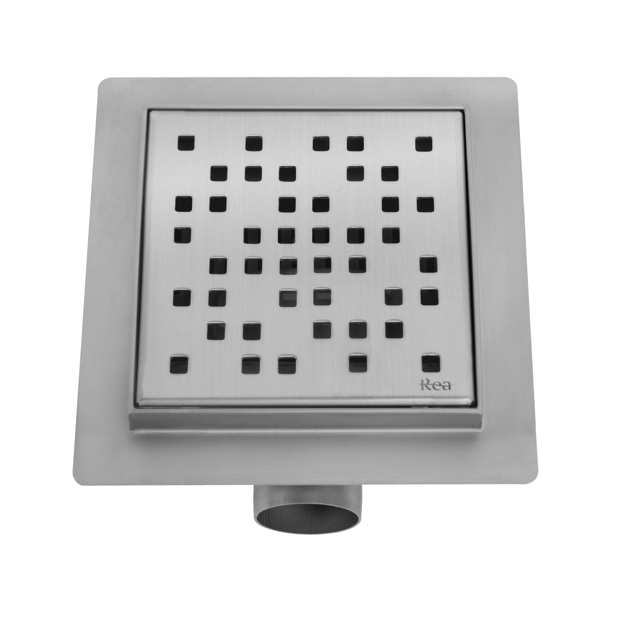 Rigolă de duș pătrată Rea Dots, nichel, 12x12 cm