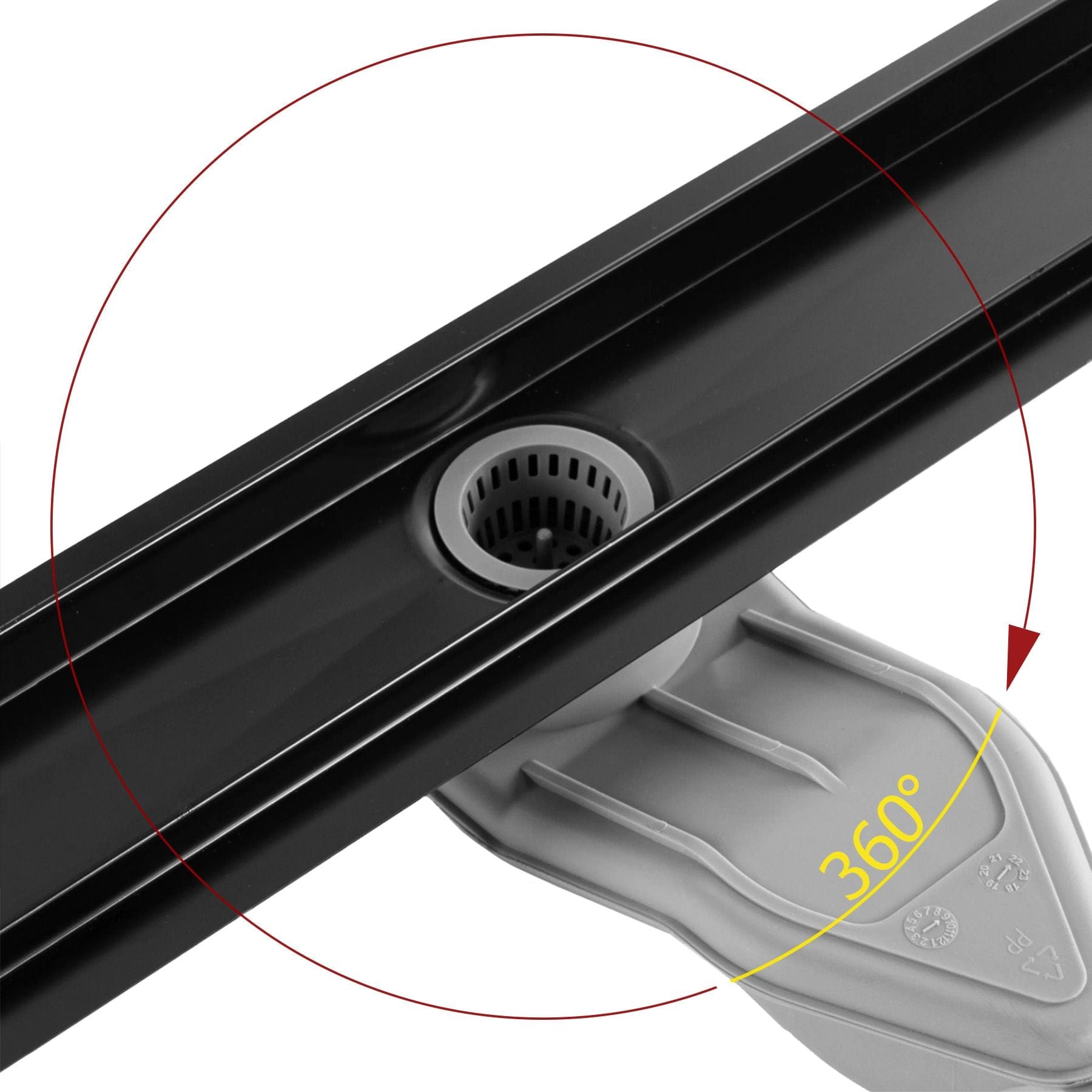 Rigolă de duș Rea Neox Superflow, negru, 70 cm
