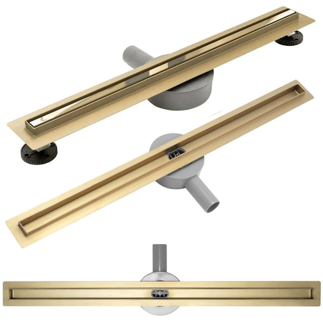 Rigolă de duș Rea Slim Mirror, auriu, 60 cm