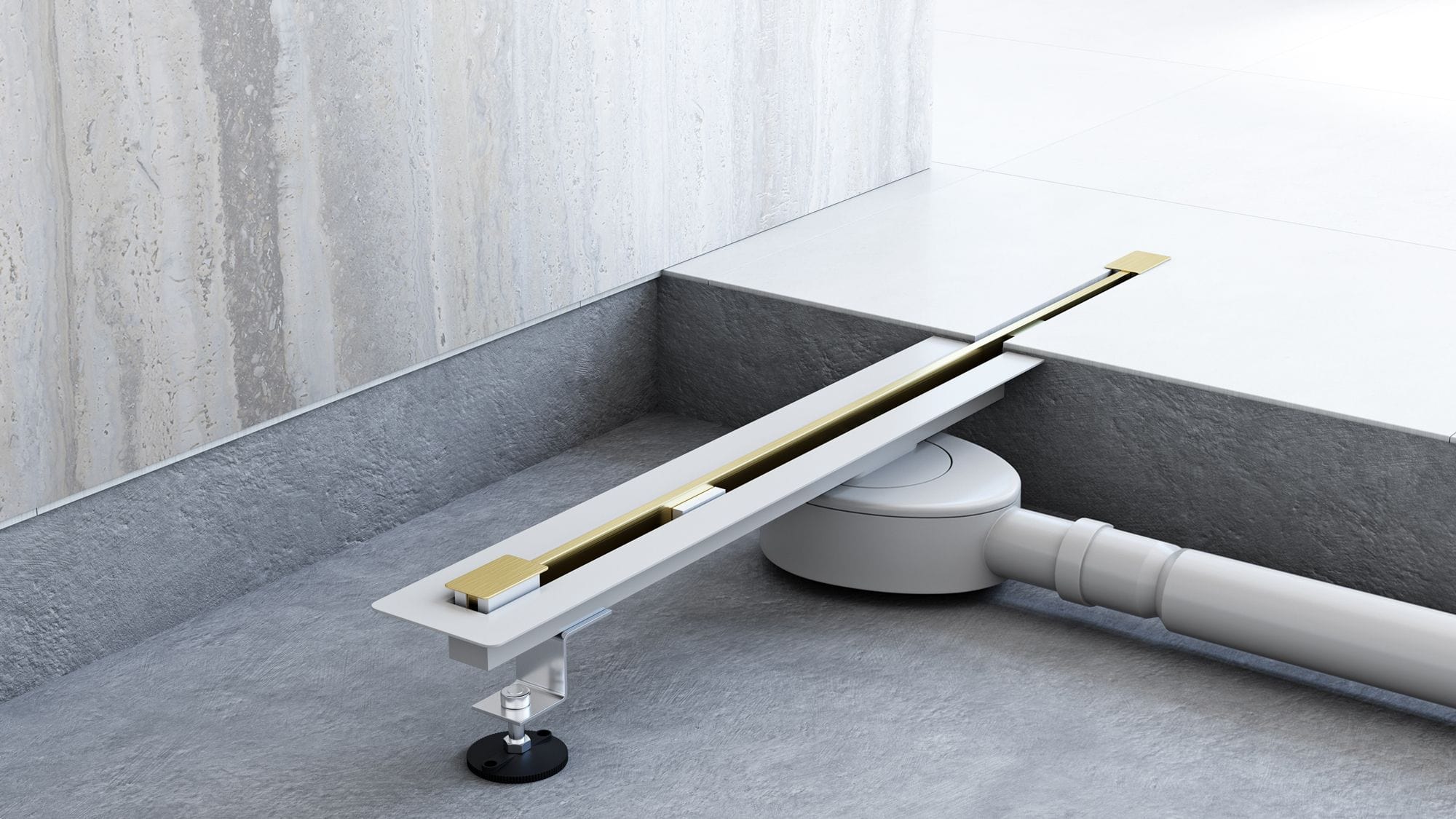 Rigolă de duș Rea Ultra Slim, auriu, 60 cm