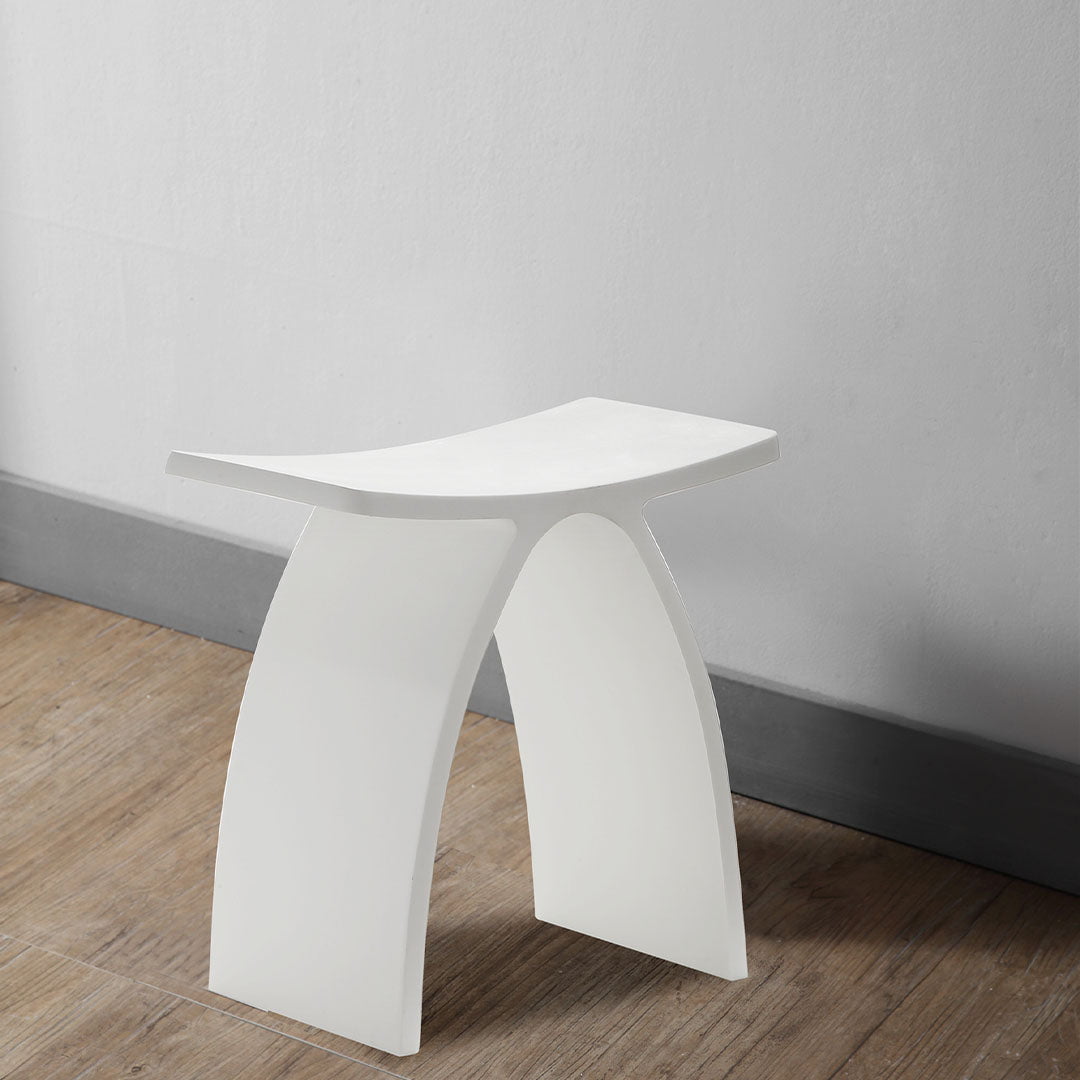 Scaun de baie, din compozit, 43 cm, alb mat, Monblari