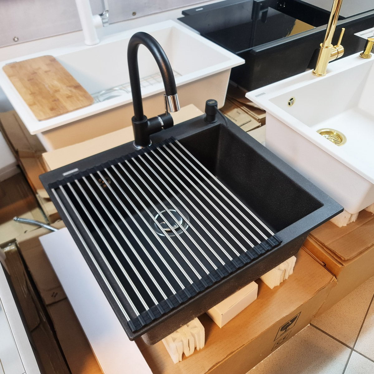Scurgator / Gratar Rulabil din INOX pentru chiuveta CookingAid Rollmat multifunctional, 40x35.5 cm