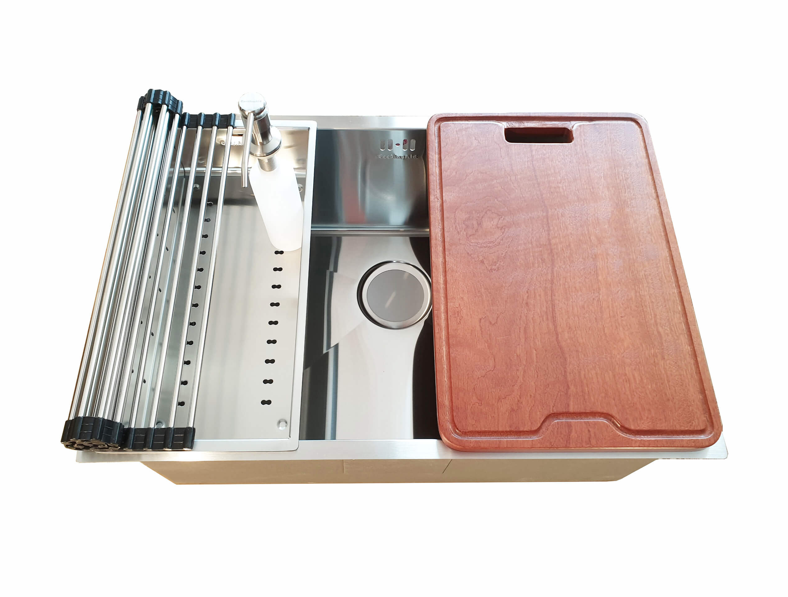 Scurgator / Gratar Rulabil din INOX pentru chiuveta CookingAid Rollmat multifunctional, 40x35.5 cm
