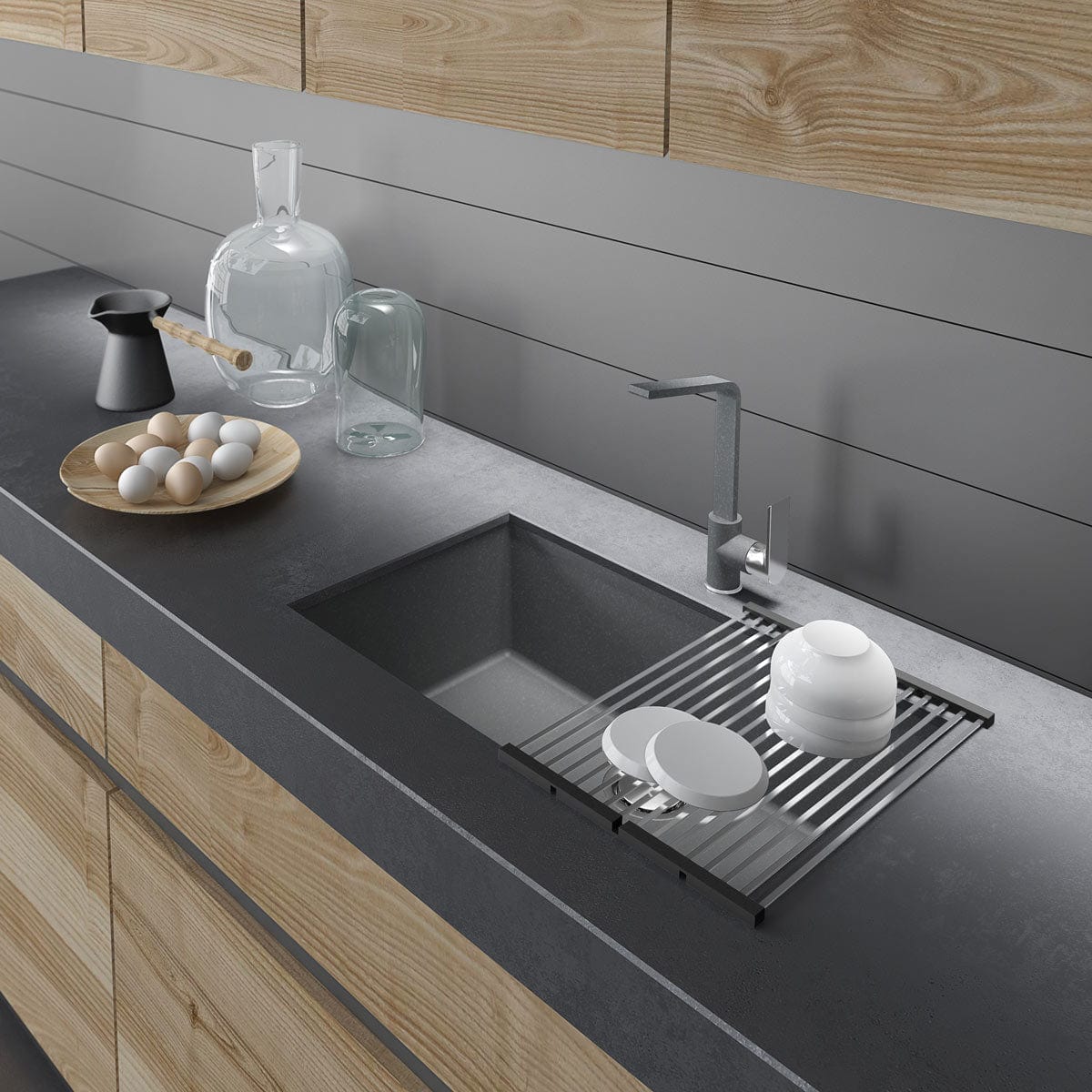 Scurgator multifunctional / Gratar / Suport vase pliabil inox pentru chiuvete, cod:6034