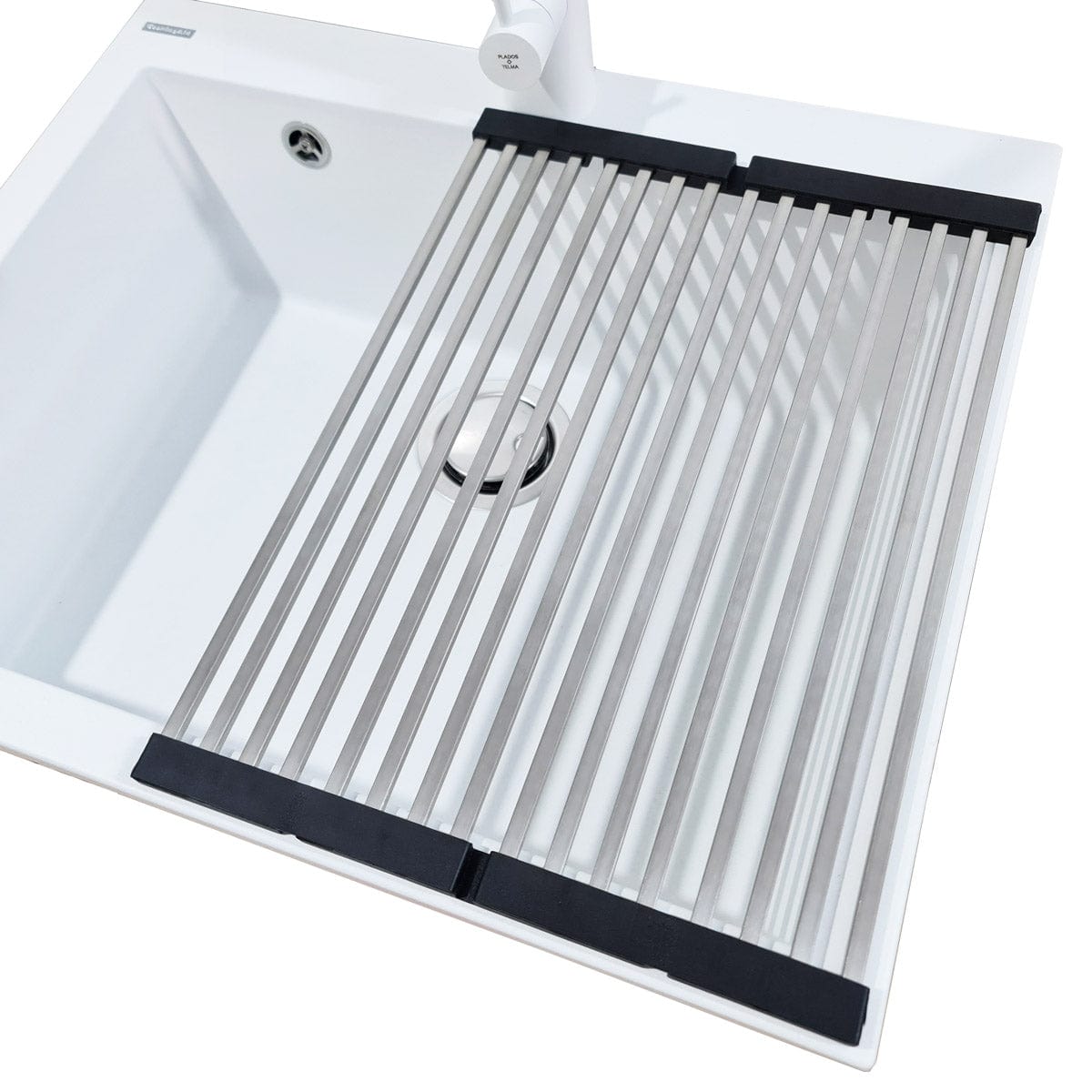 Scurgator multifunctional / Gratar / Suport vase pliabil inox pentru chiuvete, cod:6034