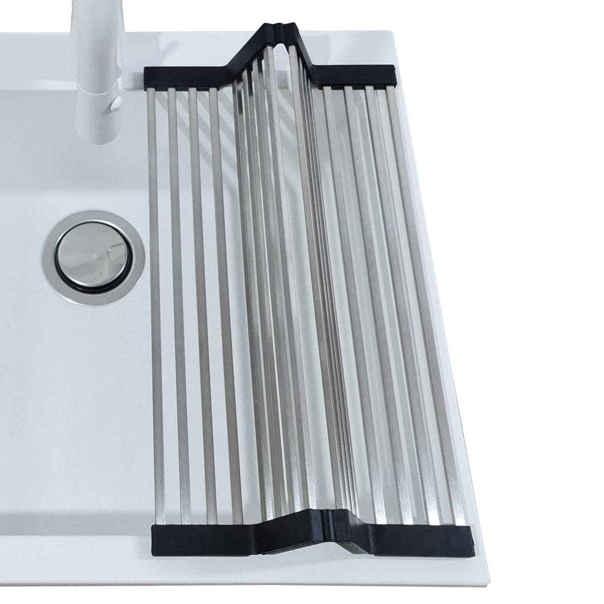 Scurgator multifunctional / Gratar / Suport vase pliabil inox pentru chiuvete, cod:6034