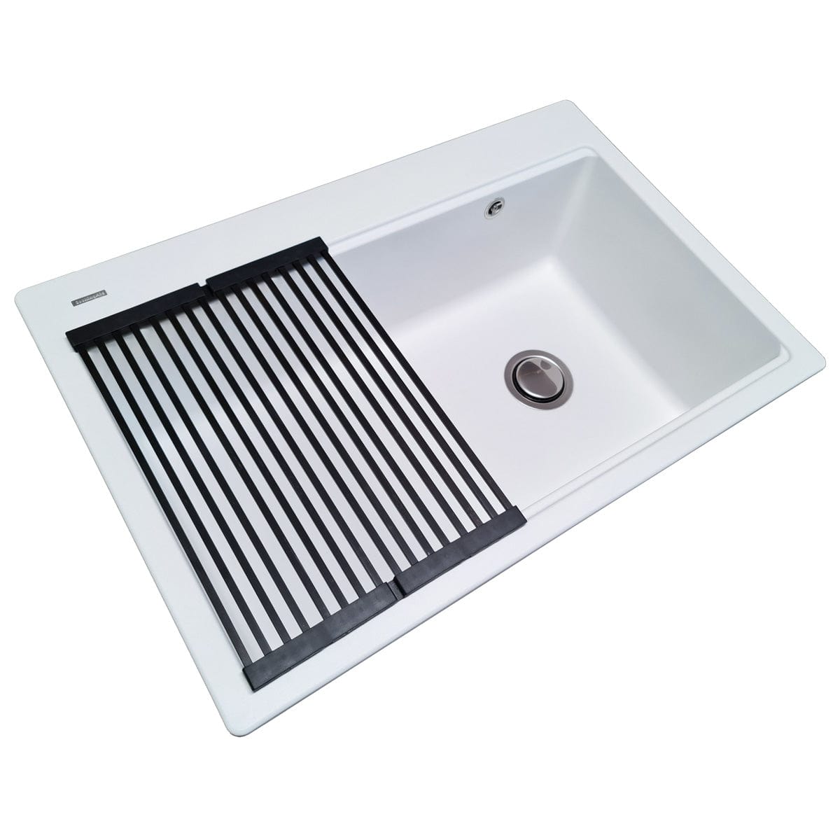 Scurgator multifunctional / Gratar / Suport vase pliabil negru CookingAid Folding Mat Black pentru chiuvete, cod:6033