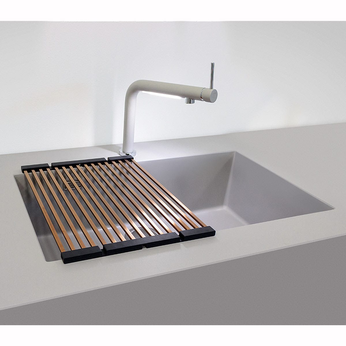 Scurgator multifunctional / Gratar / Suport vase pliabil negru, Folding Mat Copper / Cupru pentru chiuvete, cod:6032