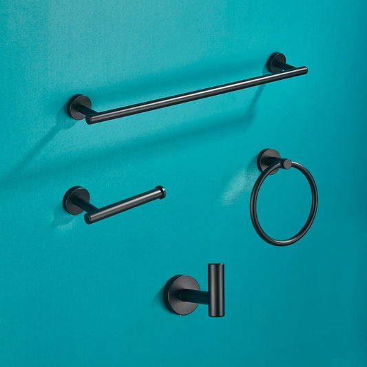 Set accesorii baie, negru mat, 4 piese, cod 1547