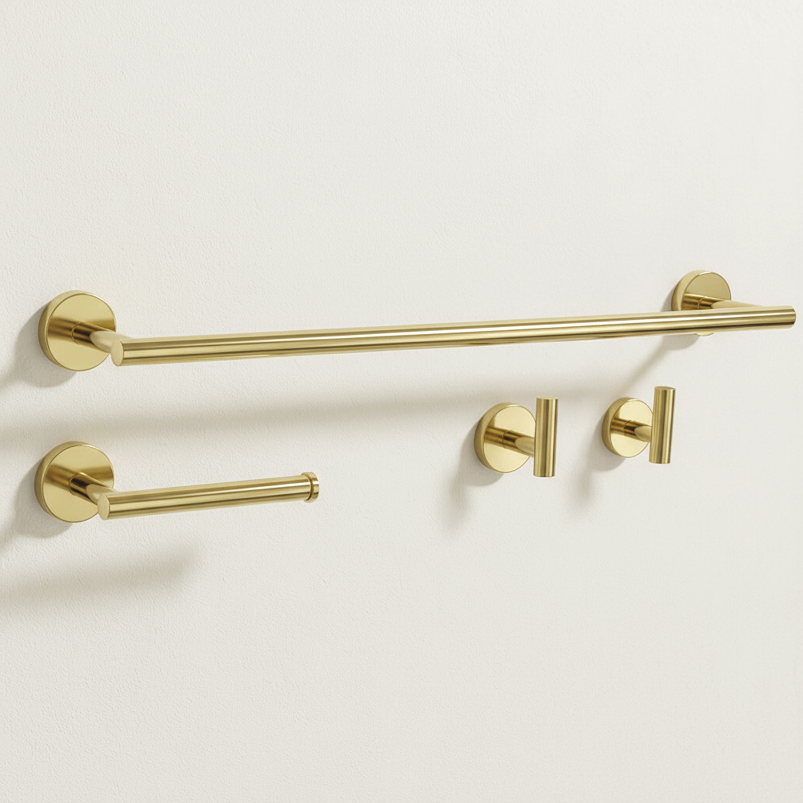 Set accesorii pentru baie Rea Ari, auriu lucios, 4 piese