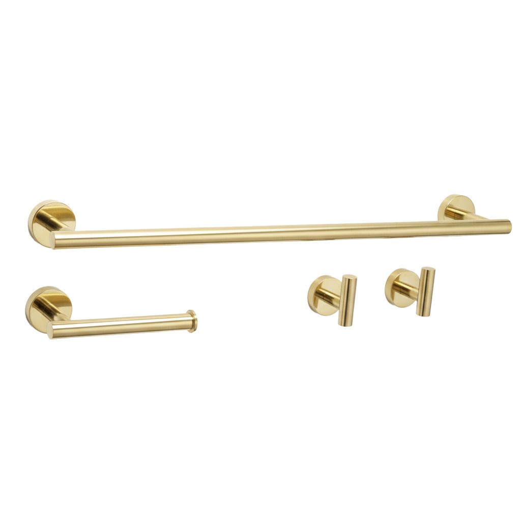 Set accesorii pentru baie Rea Ari, auriu lucios, 4 piese