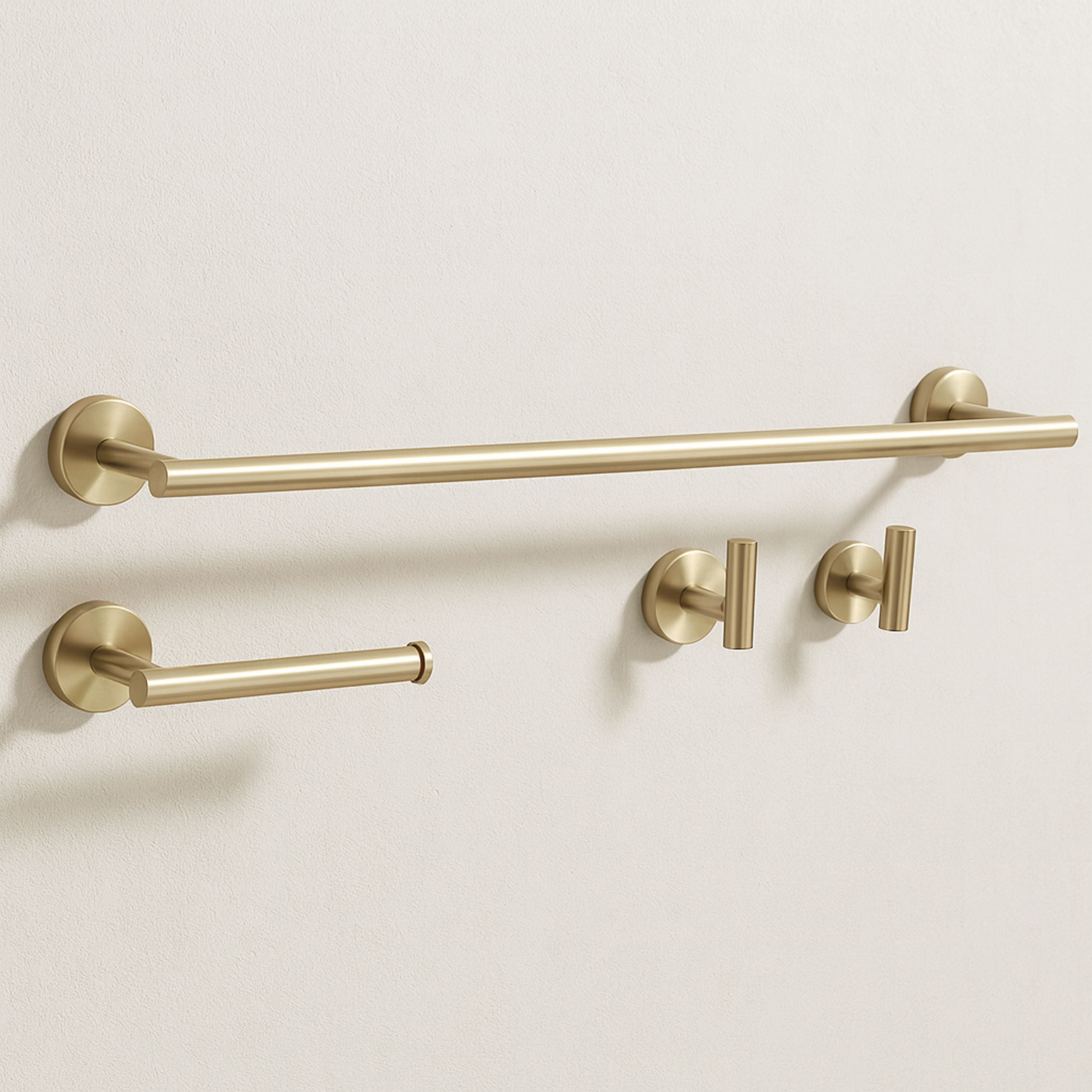 Set accesorii pentru baie Rea Ari, auriu periat, 4 piese