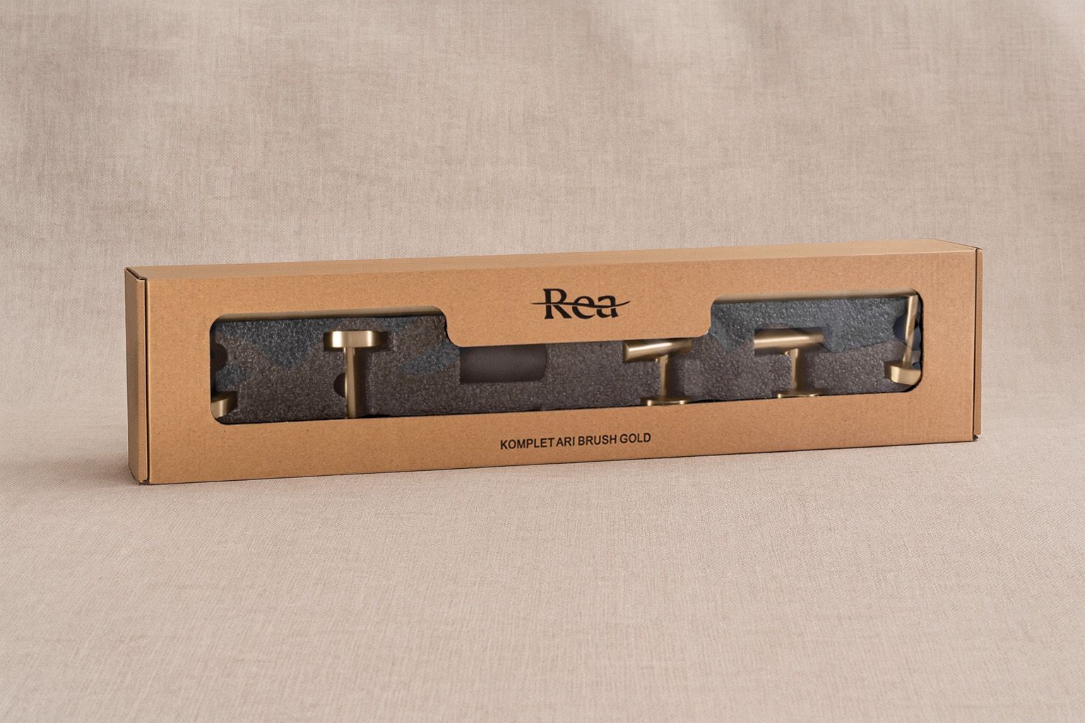 Set accesorii pentru baie Rea Ari, auriu periat, 4 piese